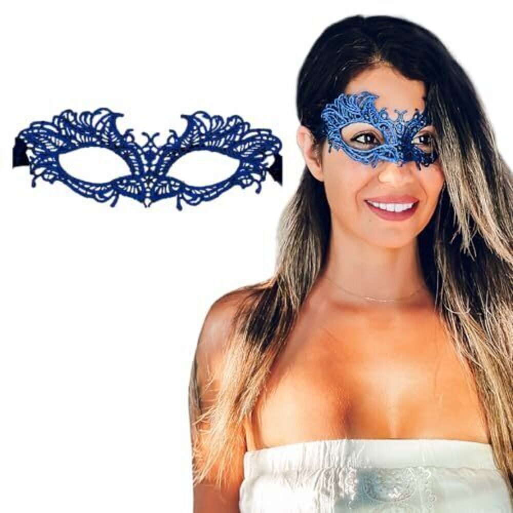 2118 Blue Masquerade Mask - Lace Masquerade Masks for Masquerade Party